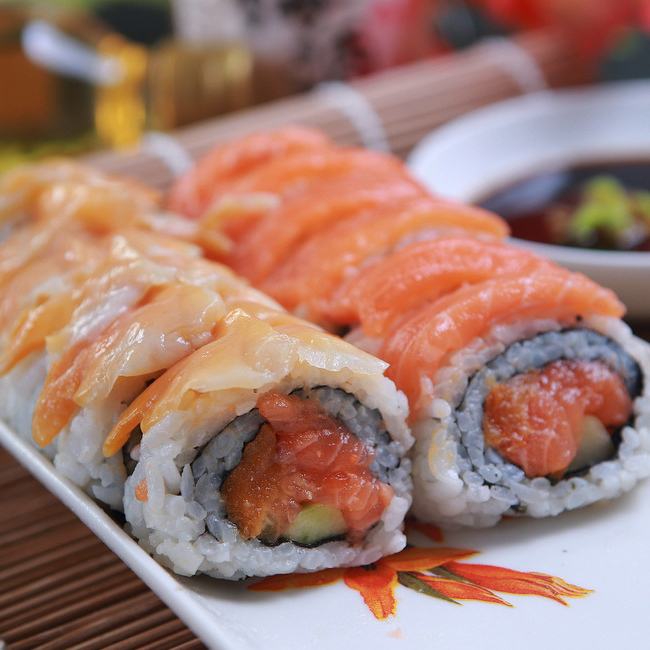 Sushi rolls close-up
